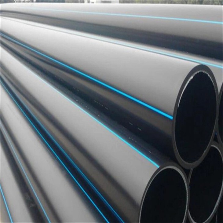 Black With Blue Strip HDPE Pipe